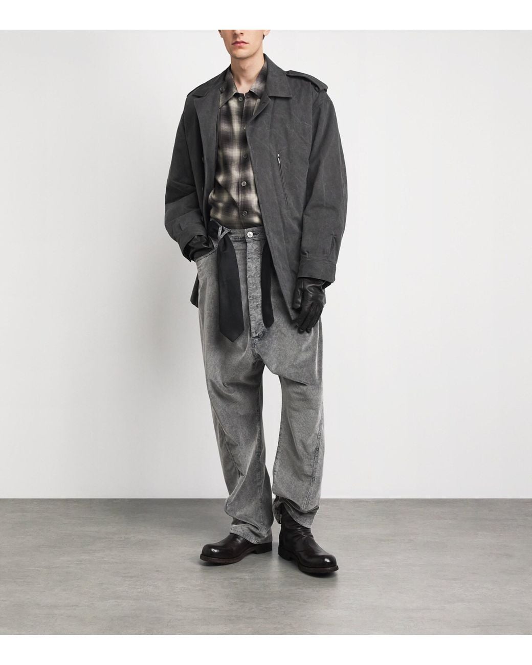 Our Legacy Gray Every Check Shirt for men