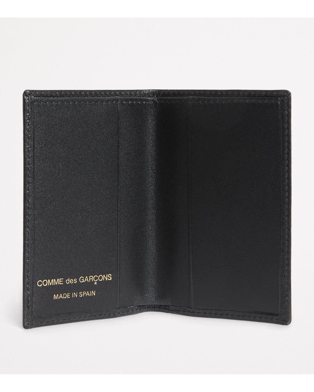 Comme des Garçons Black Leather Polka-Dot Card Holder for men