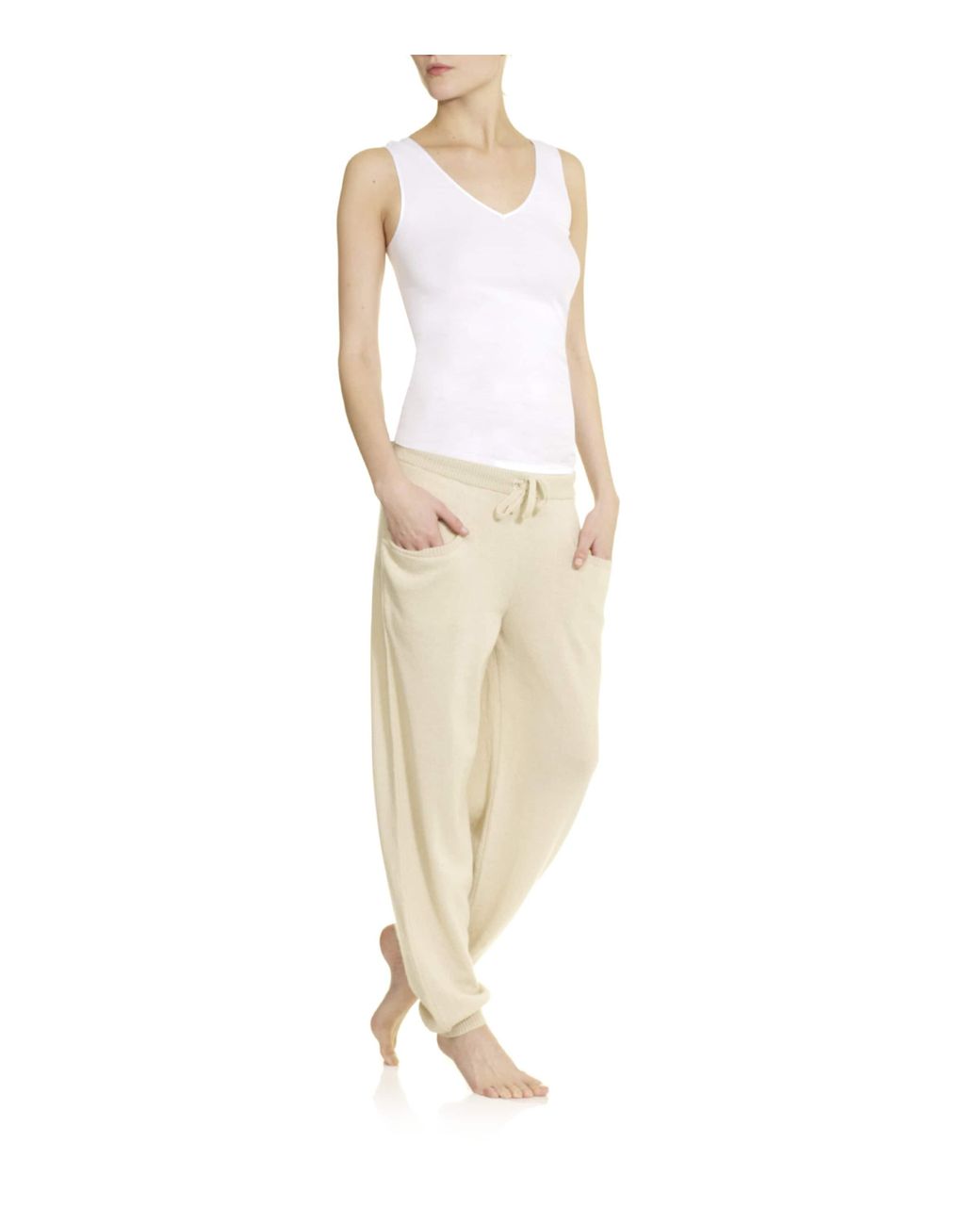 Hanro White Cotton Seamless Tank Top