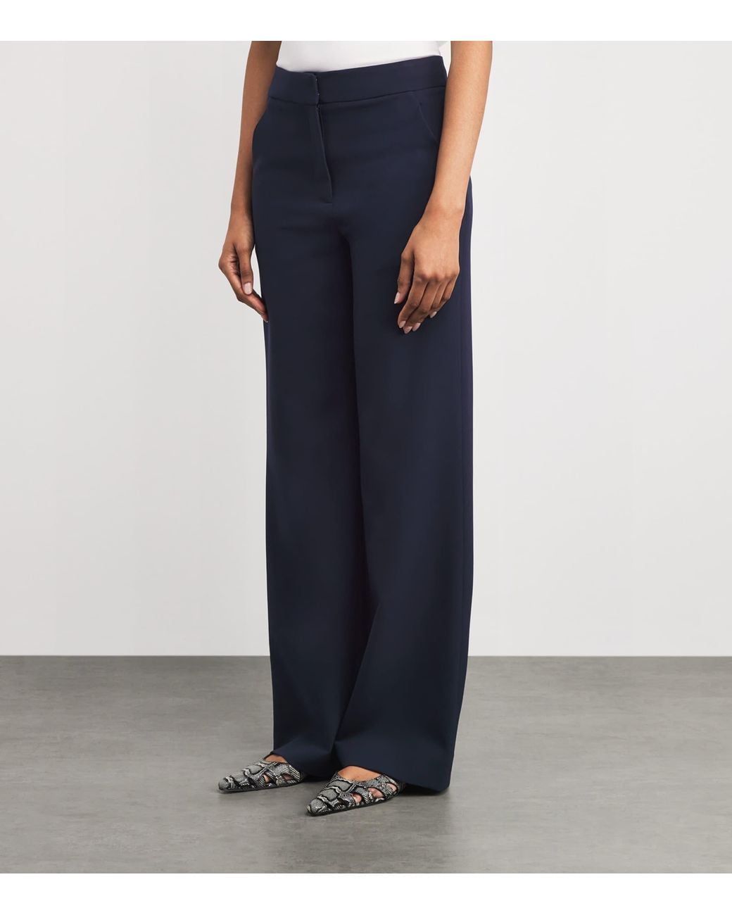 Veronica Beard Blue Tonelli Wide-Leg Trousers
