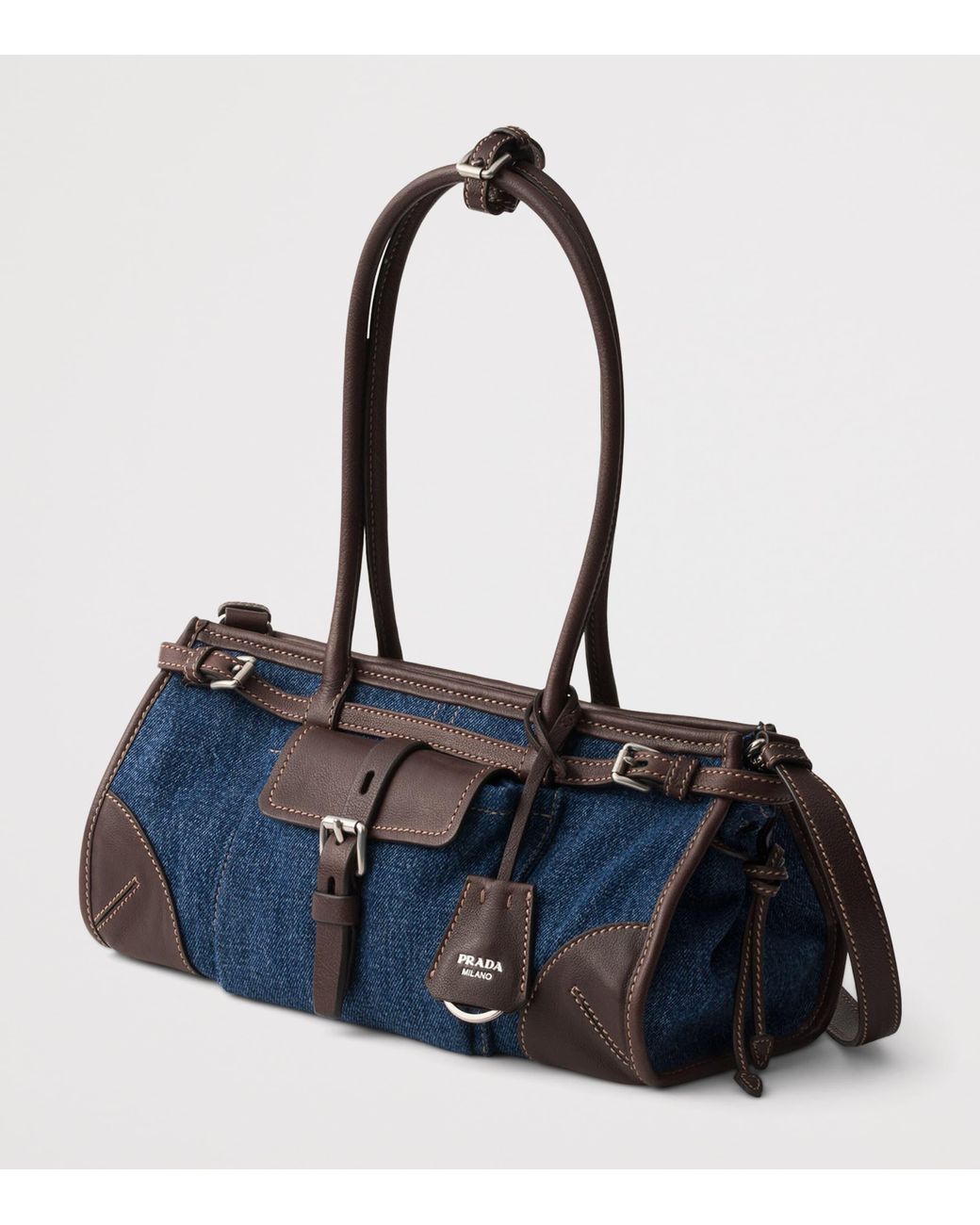 Prada Blue Medium Denim Bonnie Shoulder Bag