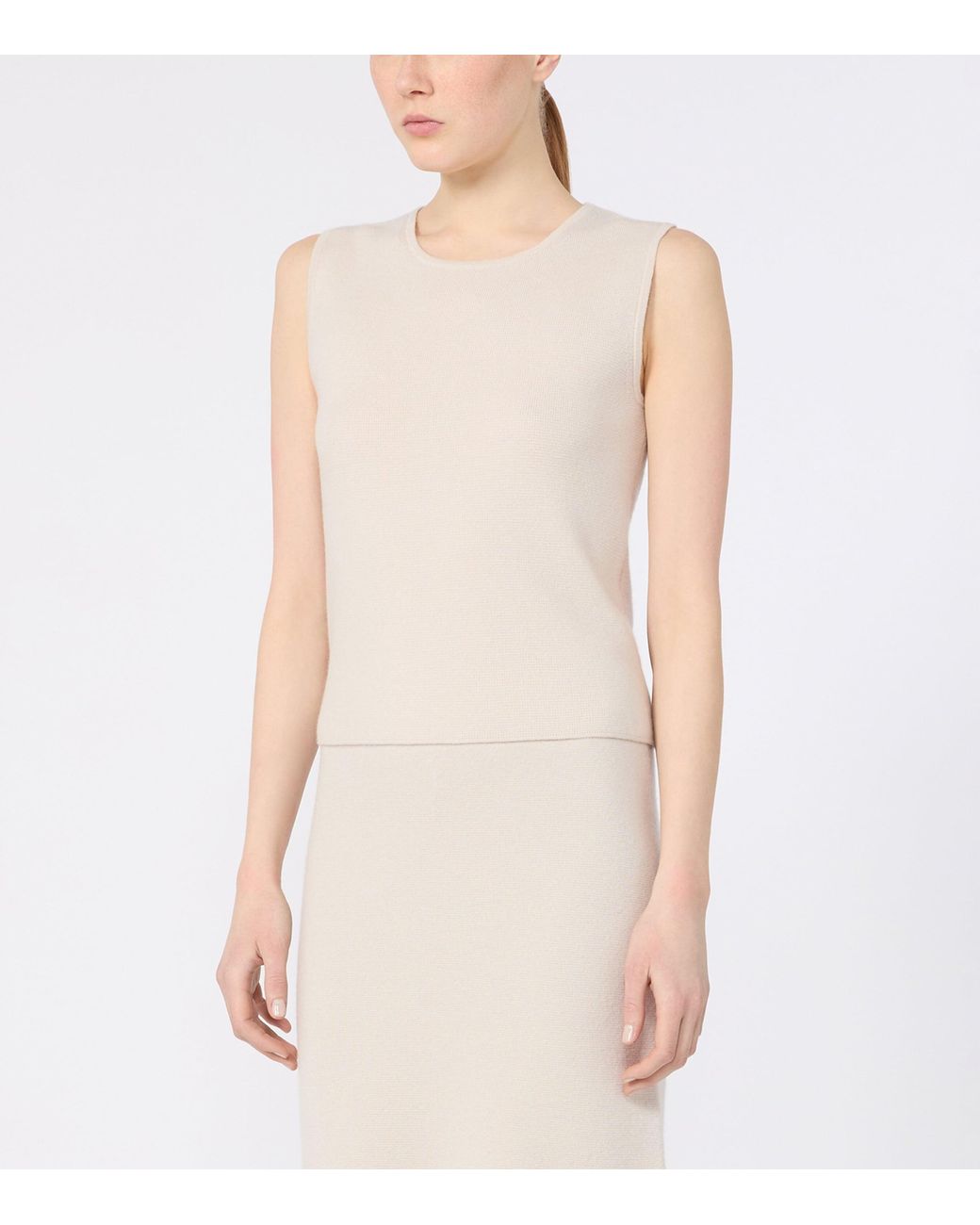 Max Mara White Virgin Wool-Cashmere Knitted Top