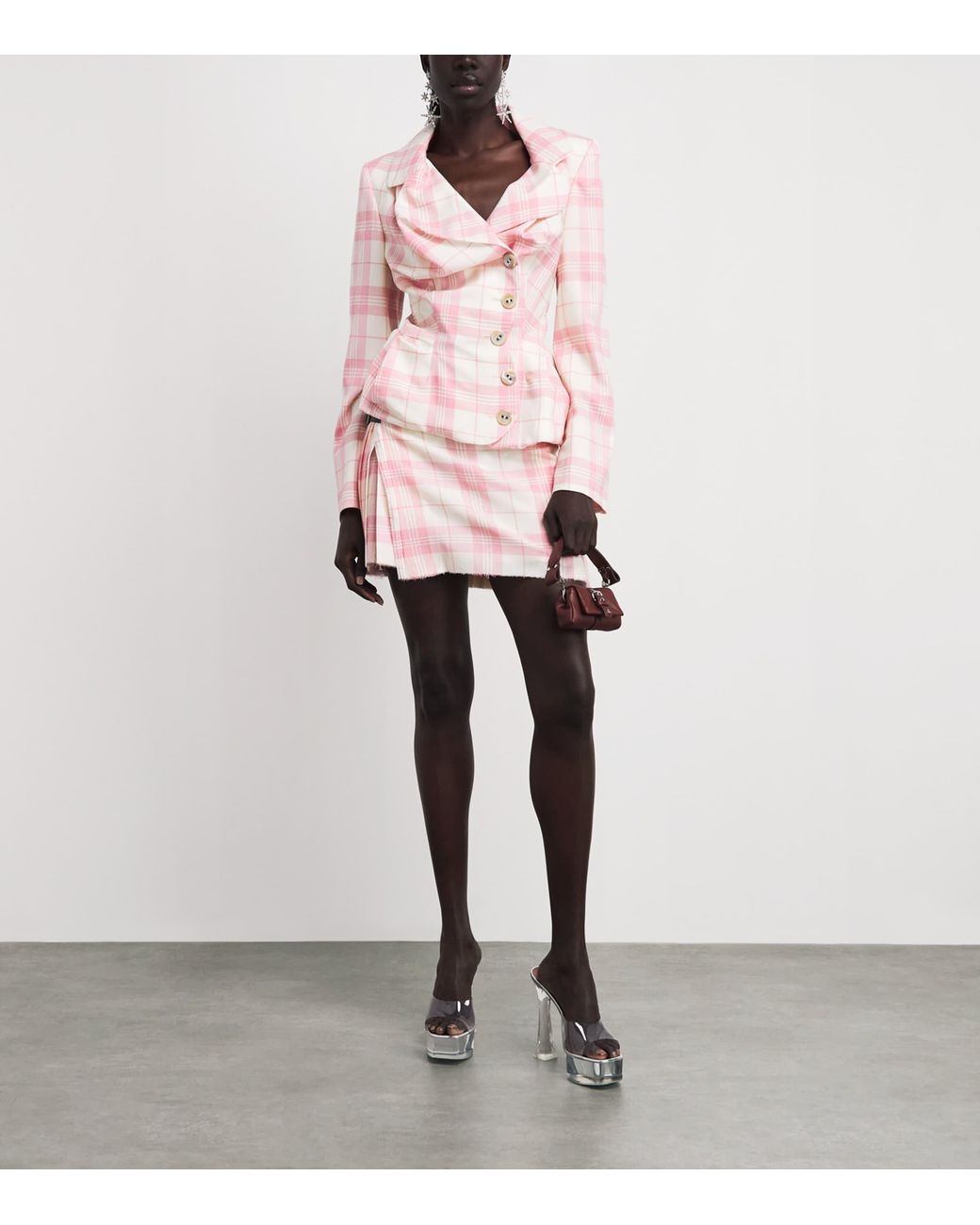 Vivienne Westwood Pink Check Pleated Mini Skirt