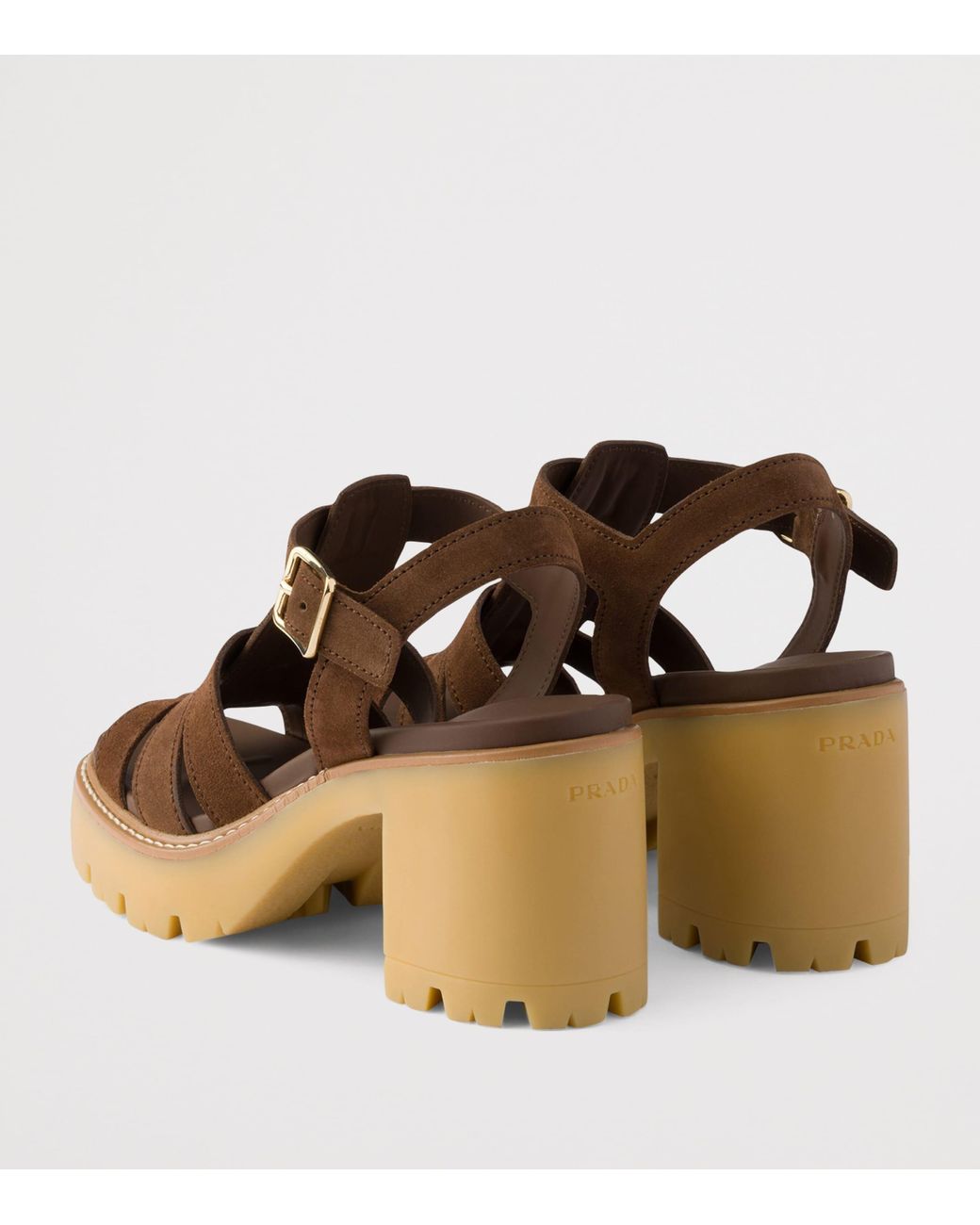 Prada Brown Suede Platform Sandals 90