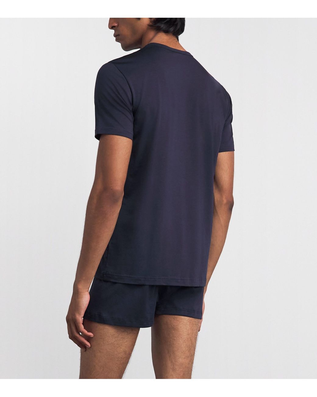 Sunspel Blue Stretch-Tencel T-Shirt for men