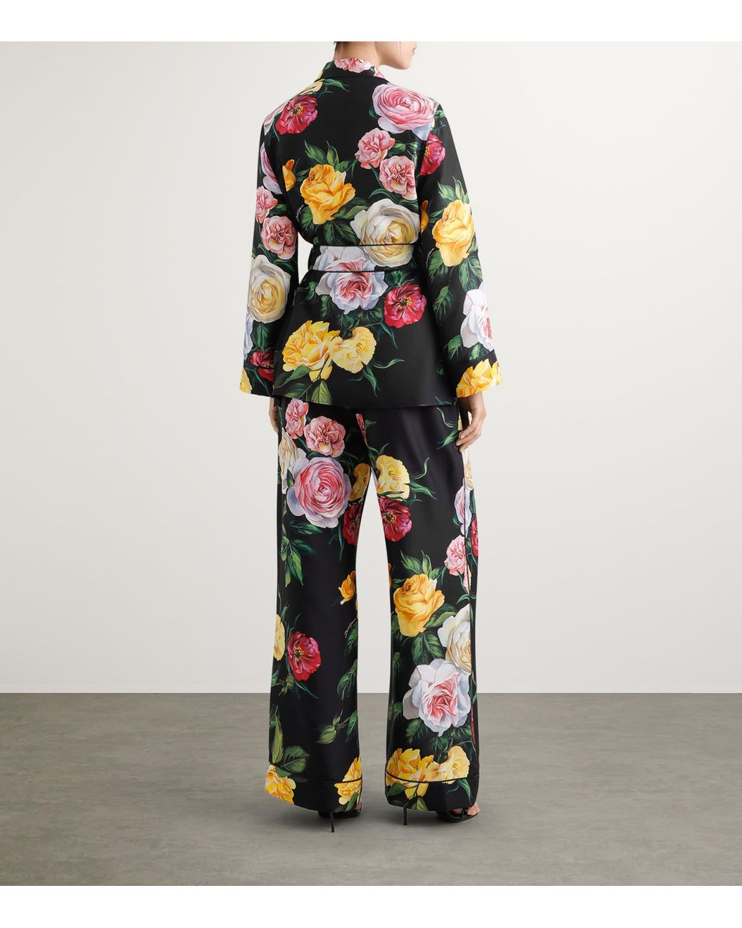 Dolce & Gabbana Black Silk Floral Shirt