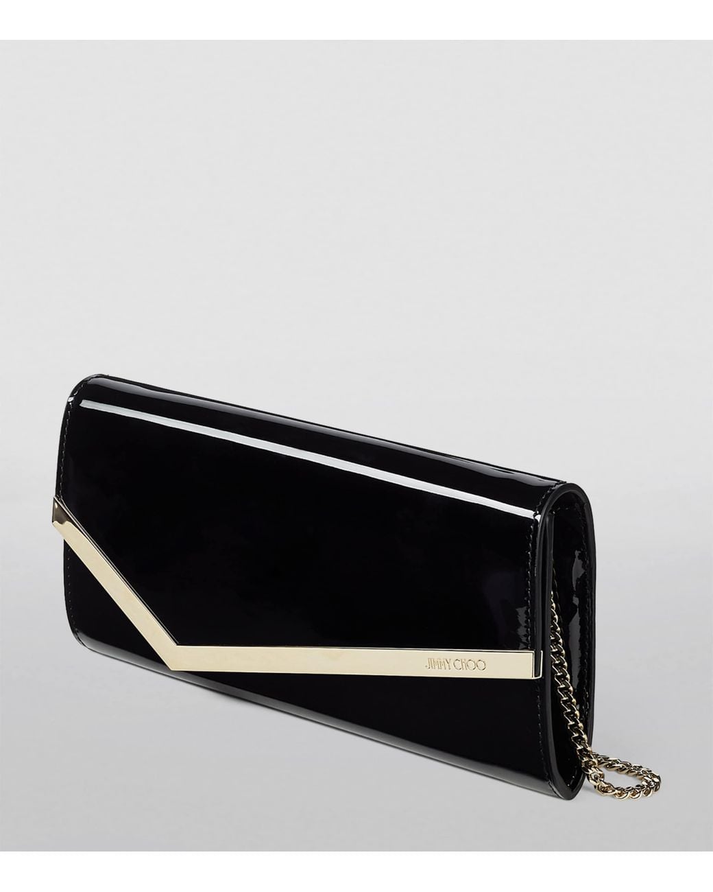 Jimmy Choo Black Patent Emmie Clutch Bag