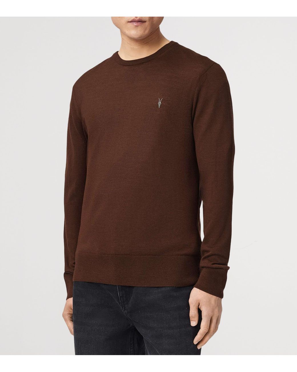 AllSaints Brown Merino Wool Mode Sweater for men