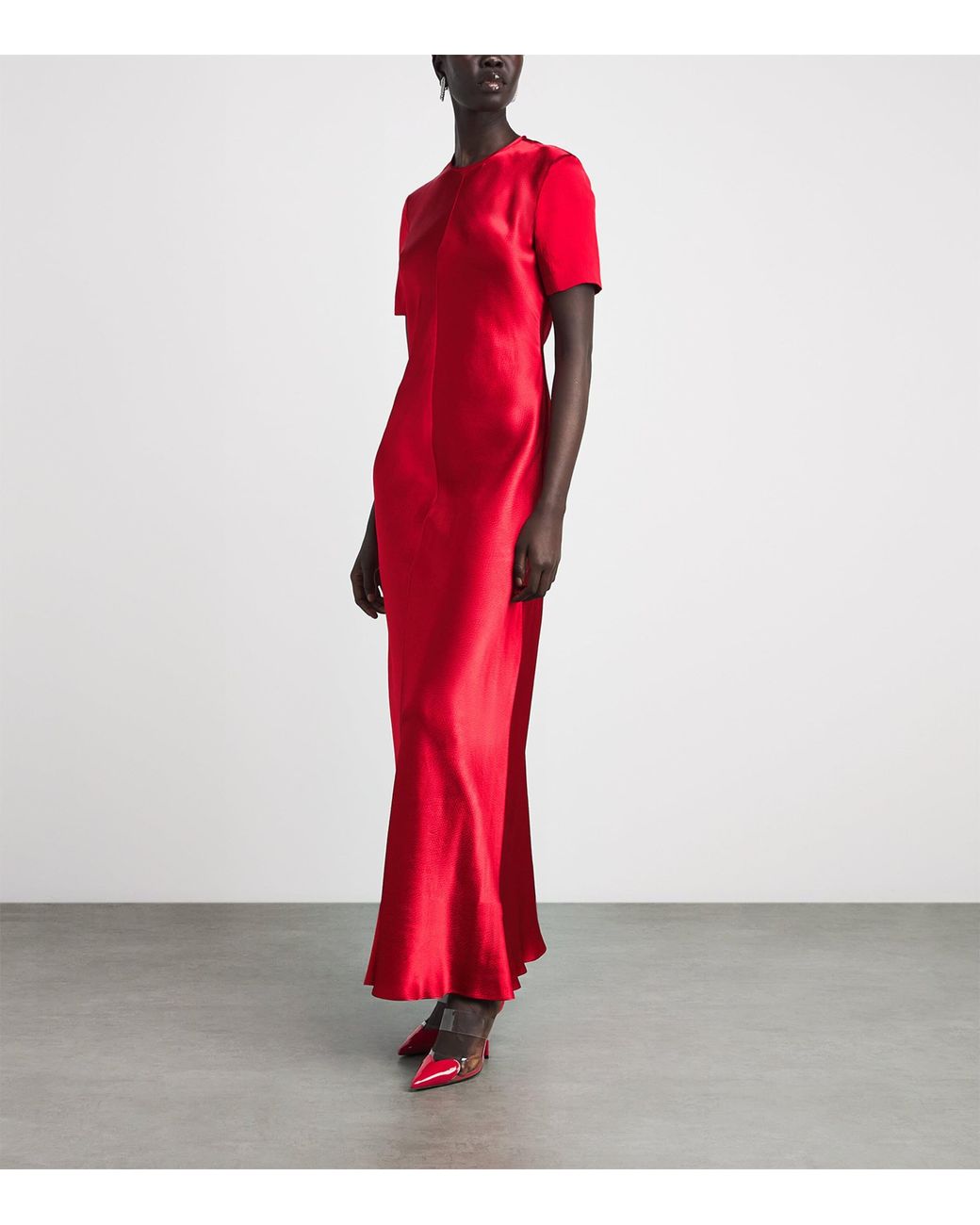 FFORME Red Satin Akriti Maxi Dress