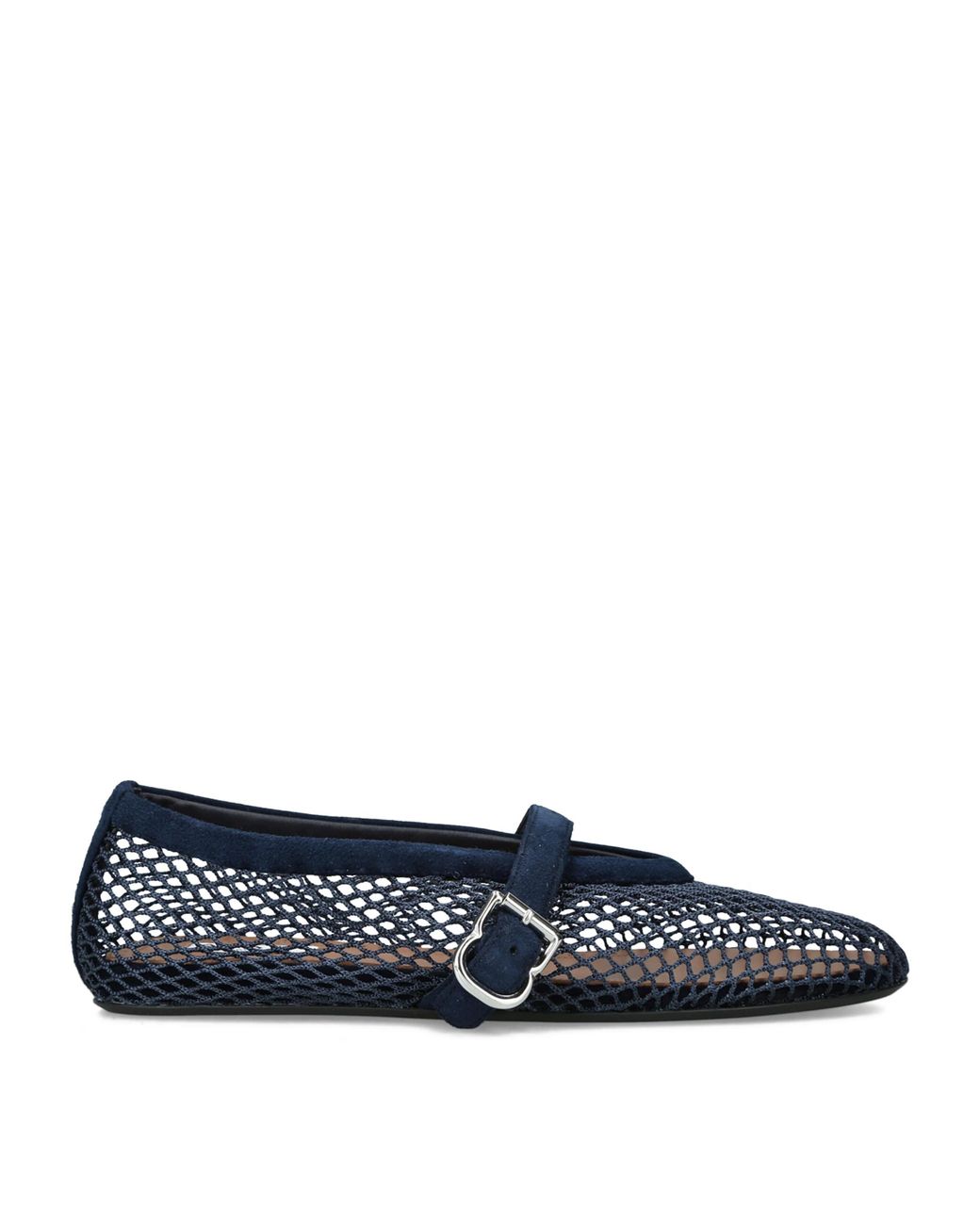 Alaïa Blue Suede Mesh Ballet Flats