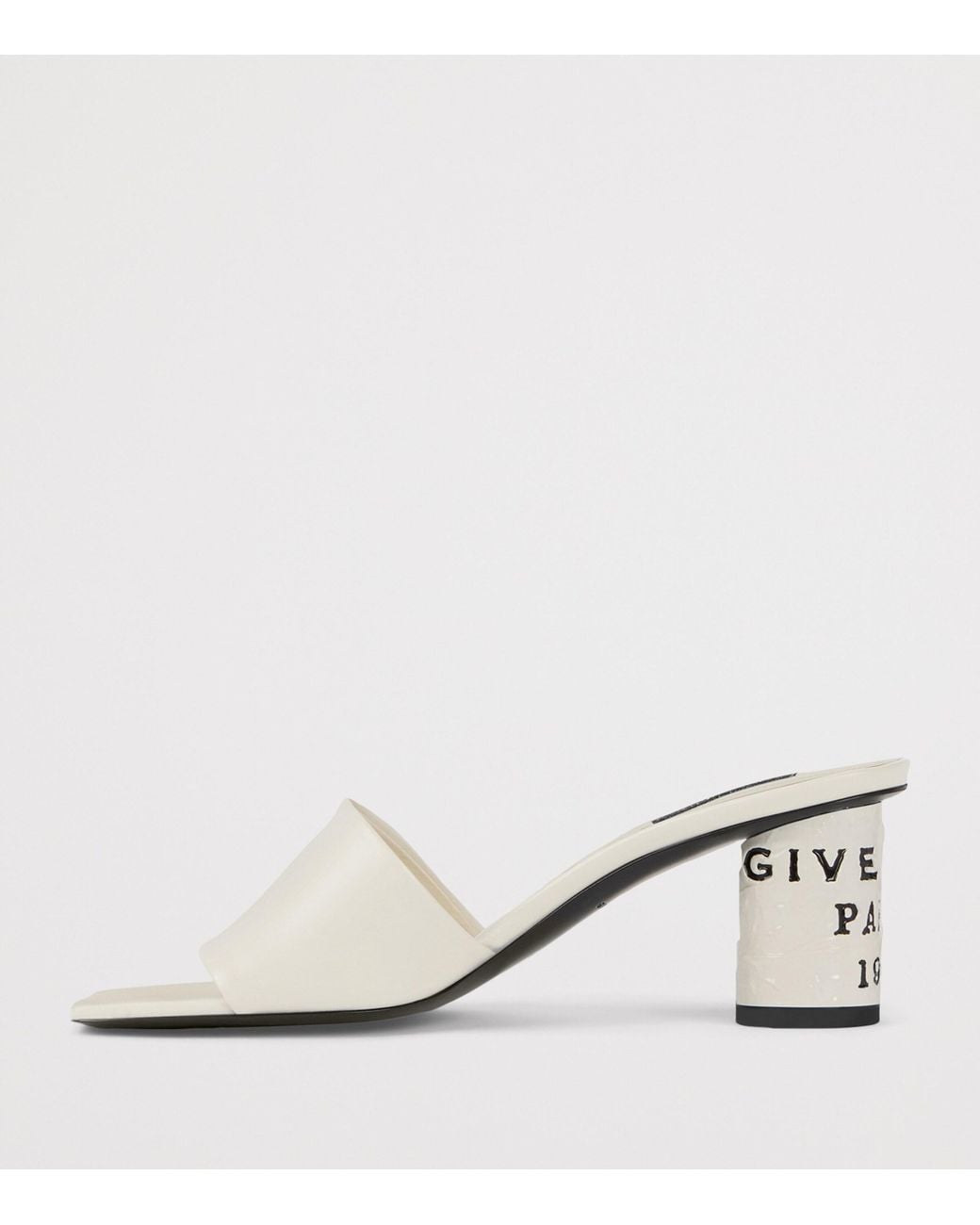 Givenchy White Leather Tape Heeled Mules 65