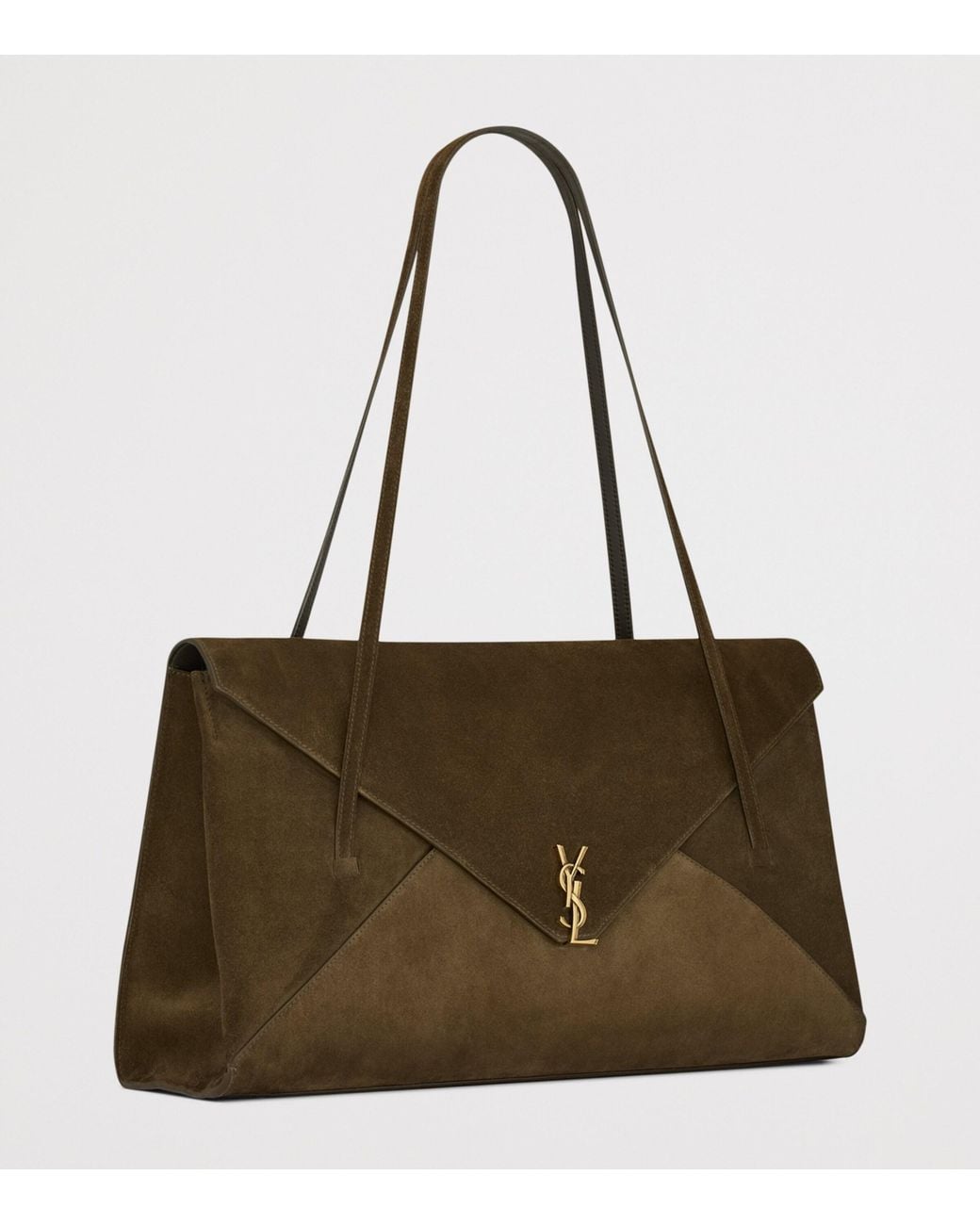 Saint Laurent Brown Large Suede Simone Shoulder Bag