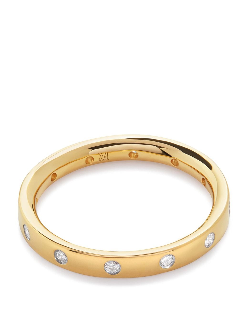 Monica Vinader Metallic Vermeil And Diamond Essential Station Ring