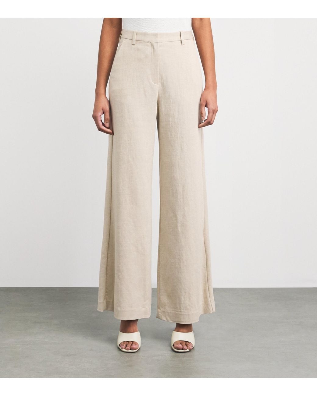 Maje White Wide-Leg Trousers