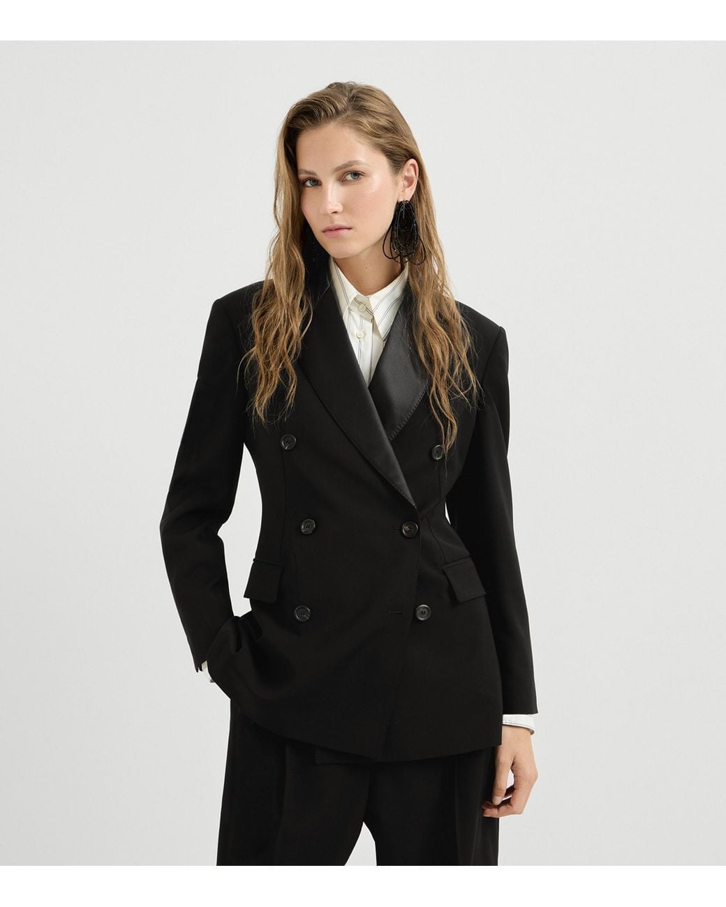 Brunello Cucinelli Black Monili-Detail Tuxedo Jacket
