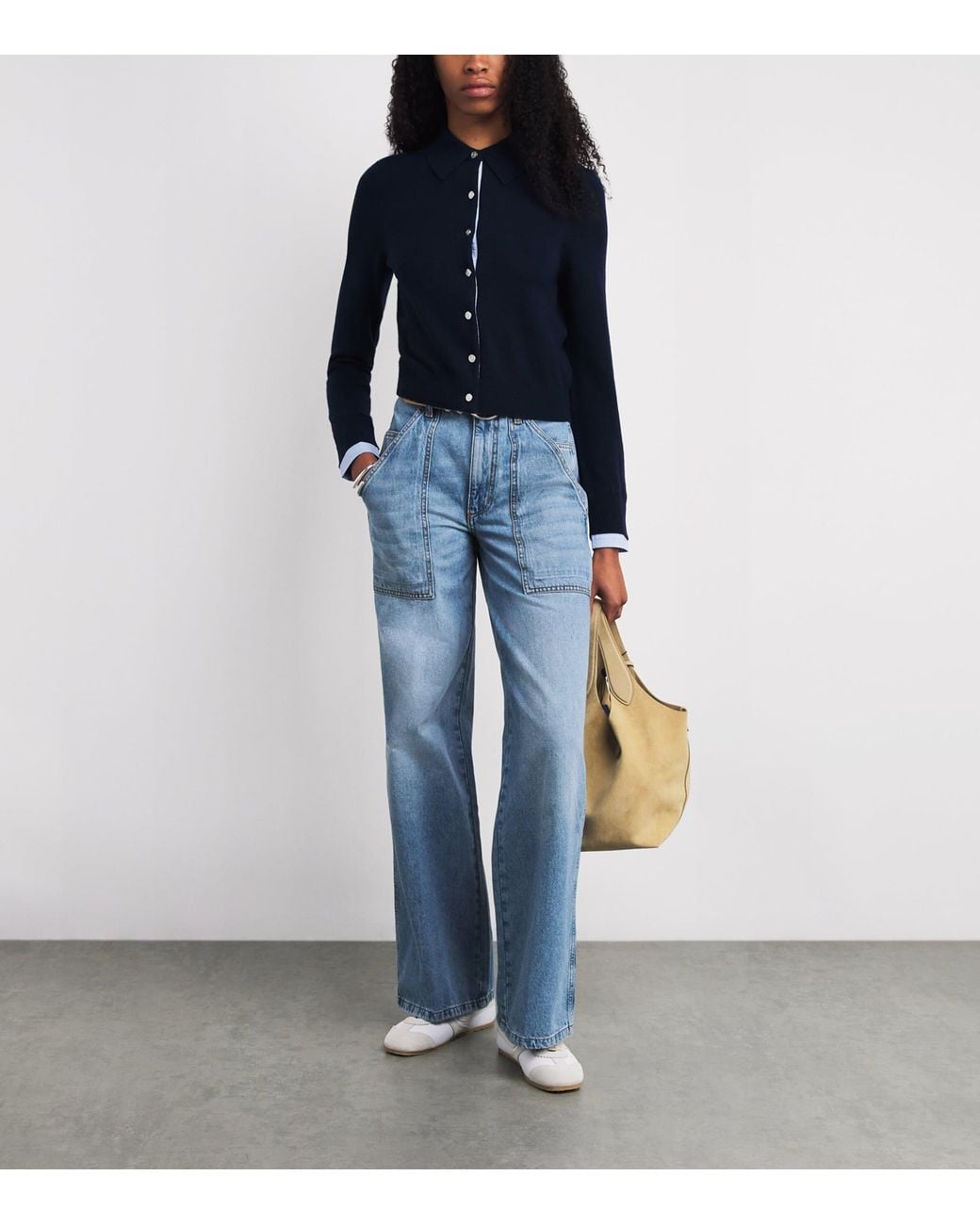 Sandro Blue Wide-Leg Jeans