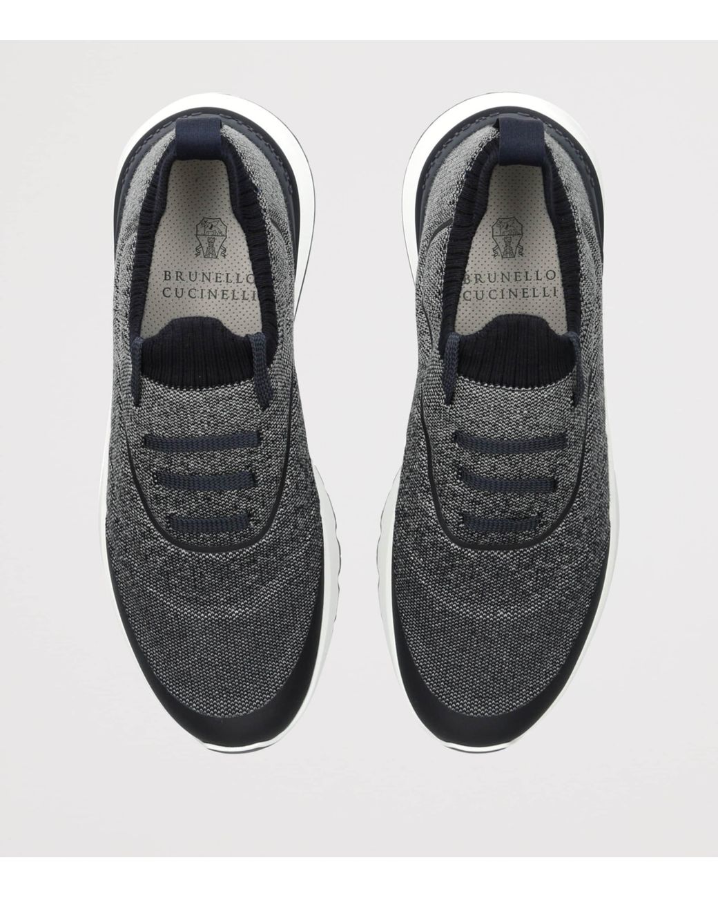Brunello Cucinelli White Sportiv Knitted Sneakers for men