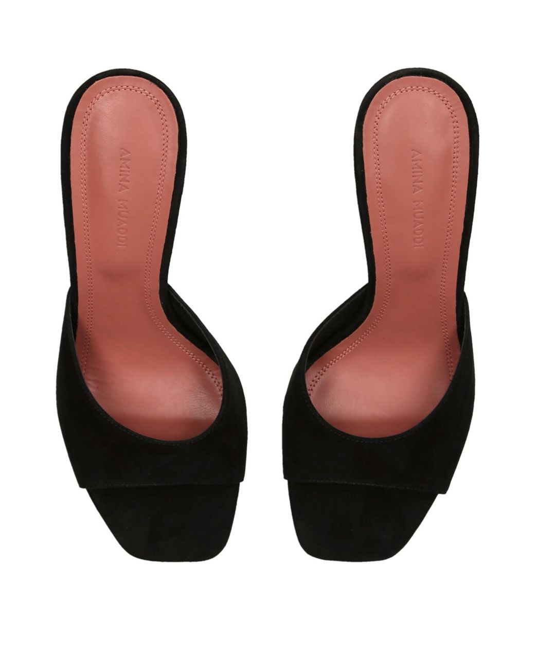 AMINA MUADDI Black Suede Lupita Mules 70