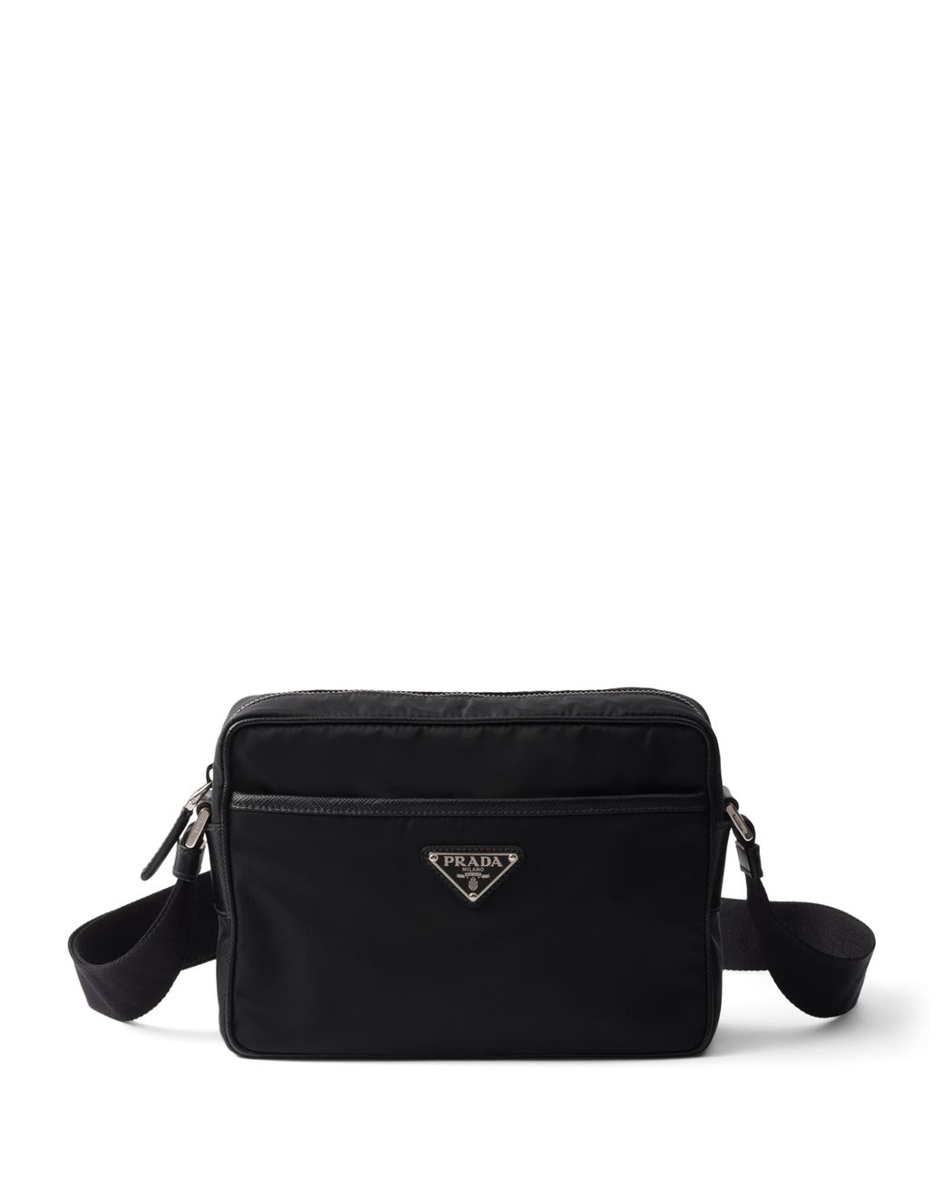 Prada Black Re-Nylon Saffiano Leather-Trim Shoulder Bag for men