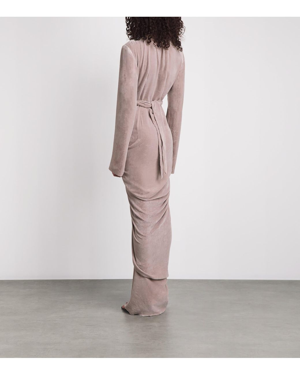 Rick Owens Pink Wrap Abito Maxi Dress
