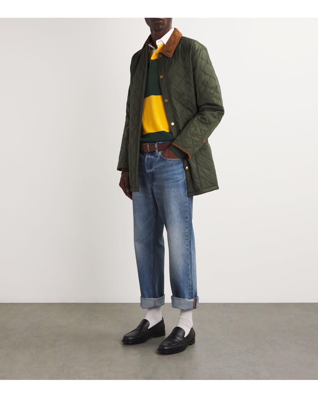 Barbour Brown Leather Tartan Reversible Belt for men