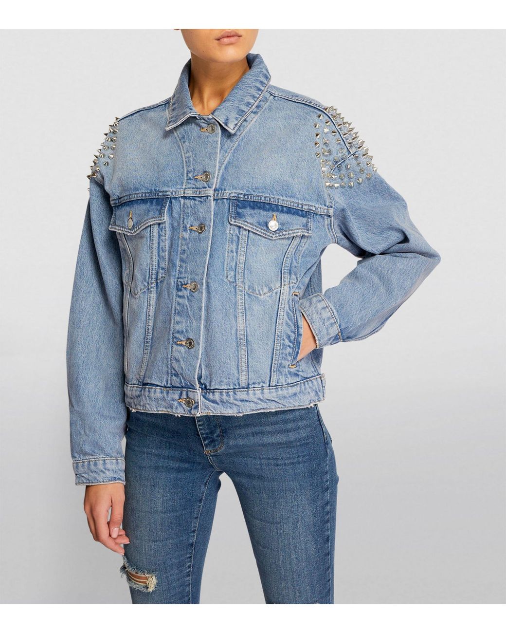 Embellished denim jacket topshop online