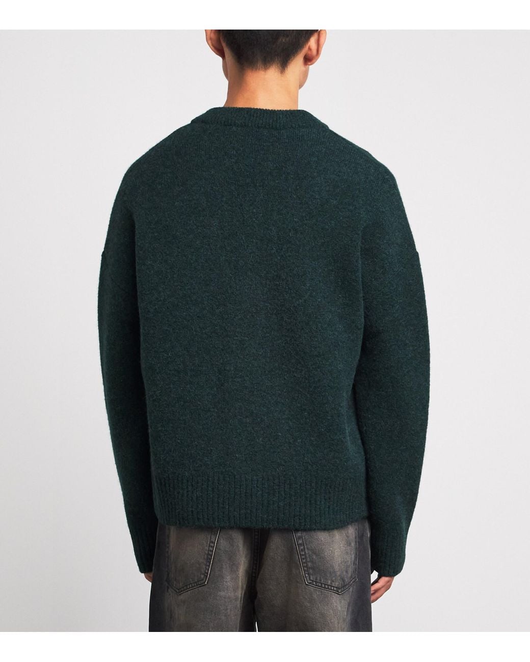 AMI Green Ami De Coeur Cardigan for men