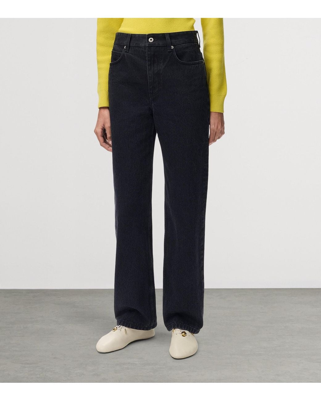 Loewe Blue Embroidered-Anagram Straight Jeans