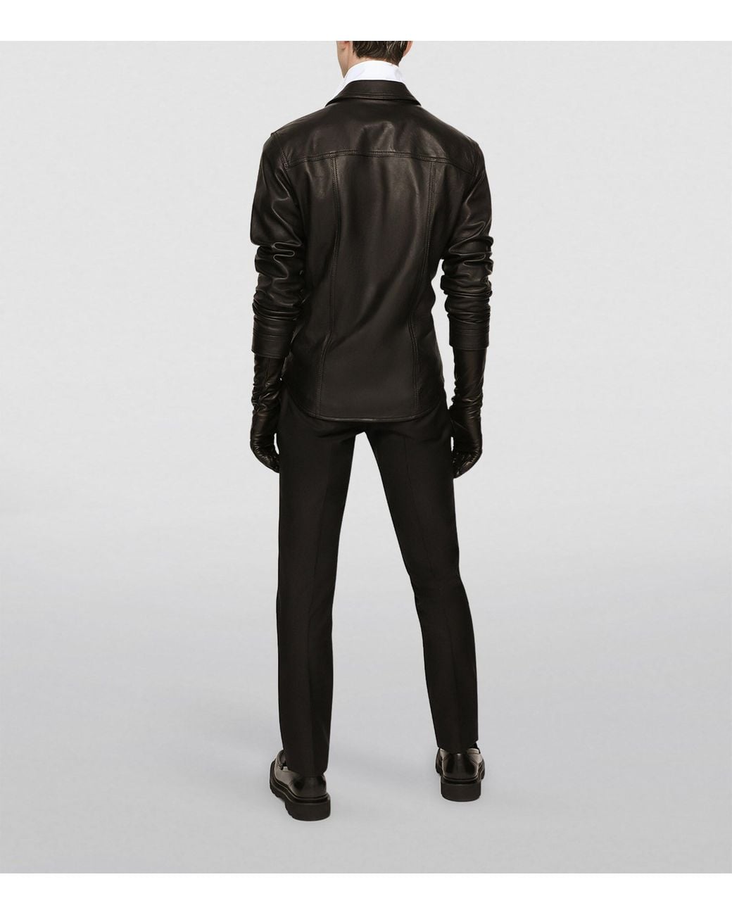 Dolce & Gabbana Black Leather Shirt for men