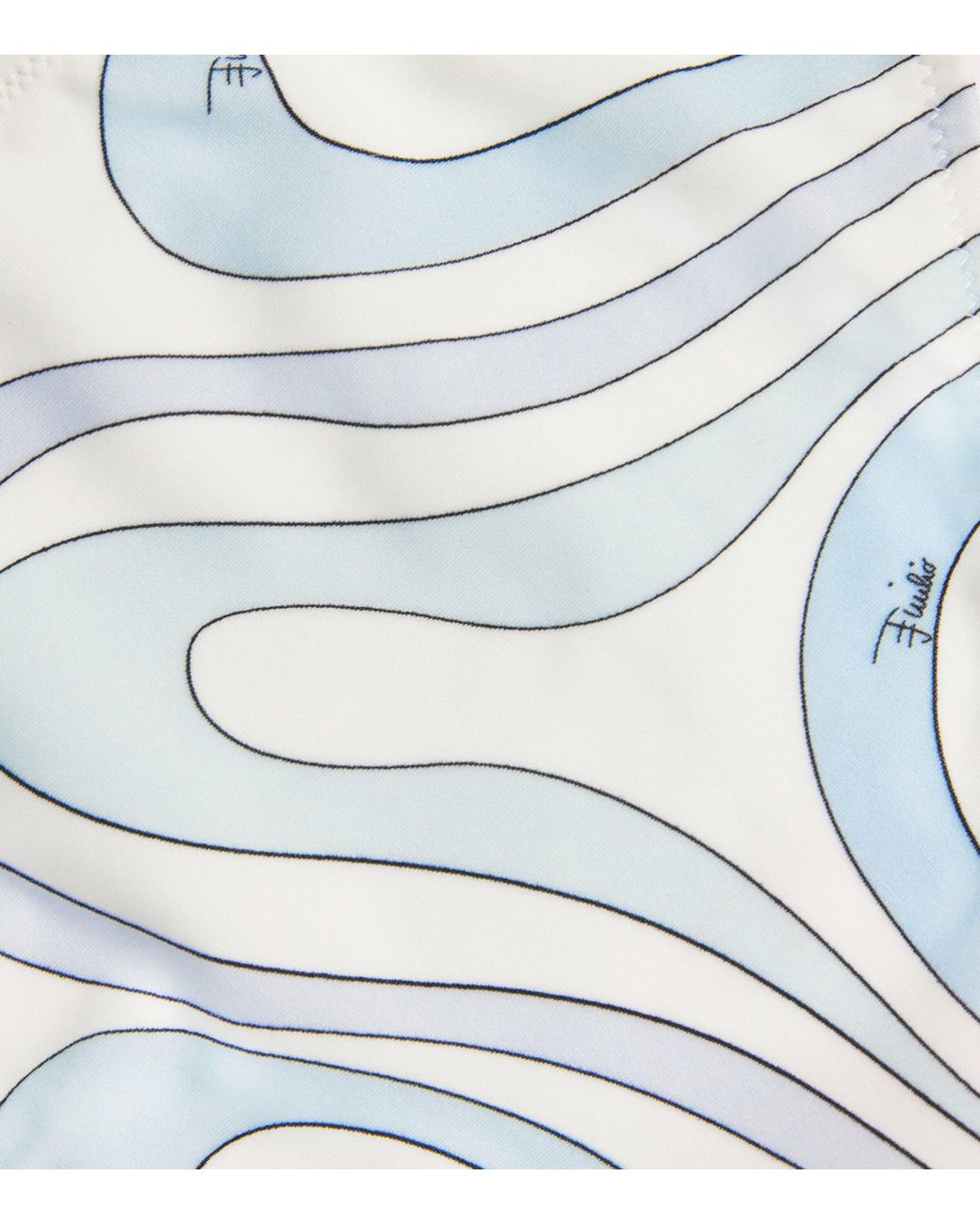 Emilio Pucci Blue Marmo Print Bikini Bottoms