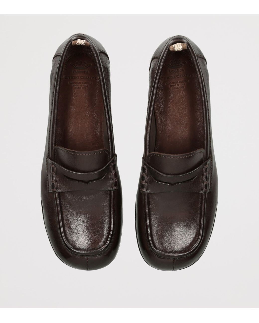 Officine Creative Black Leather Badge Loafers