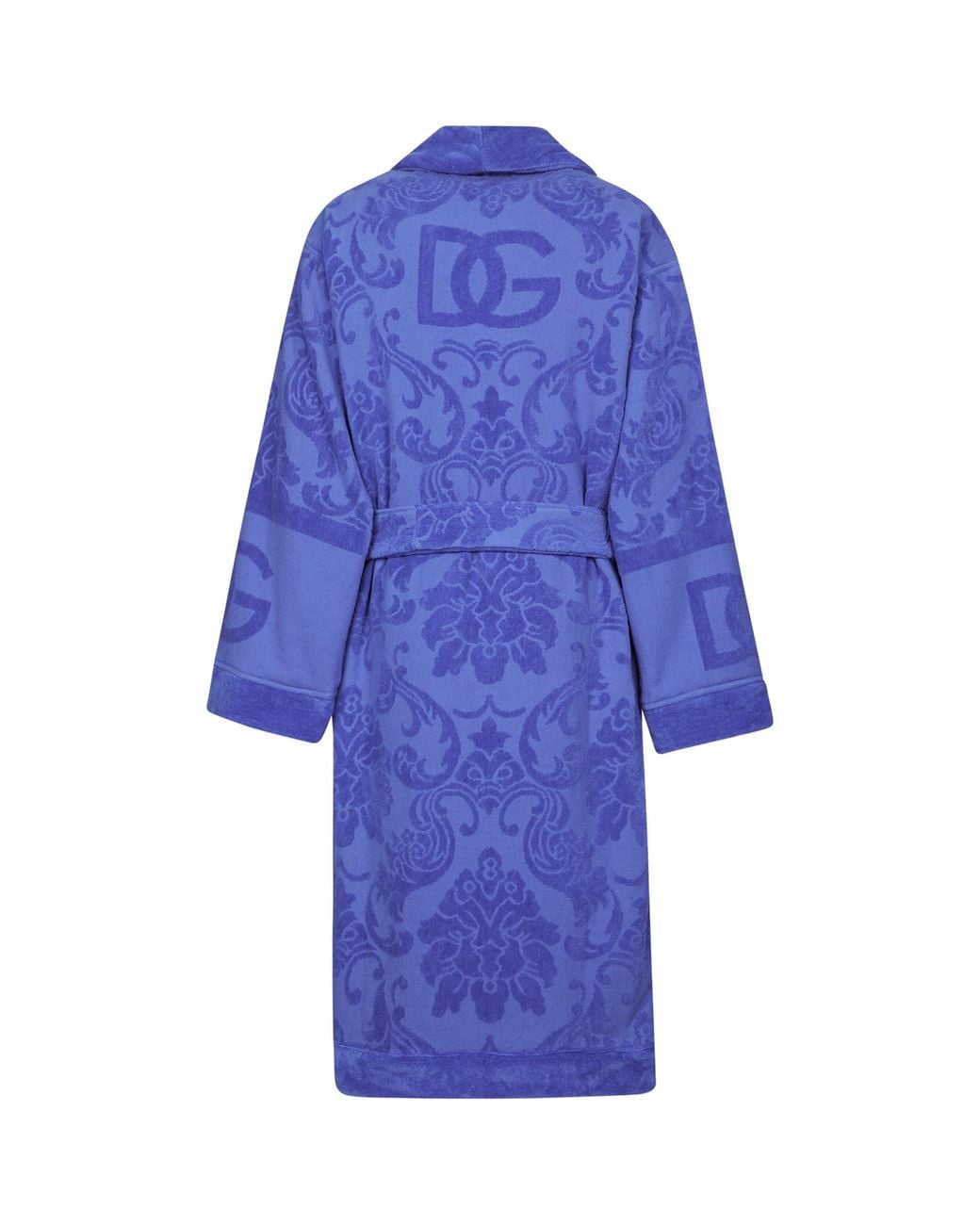 Dolce & Gabbana Blue Terry Cotton Dg Logo Robe for men