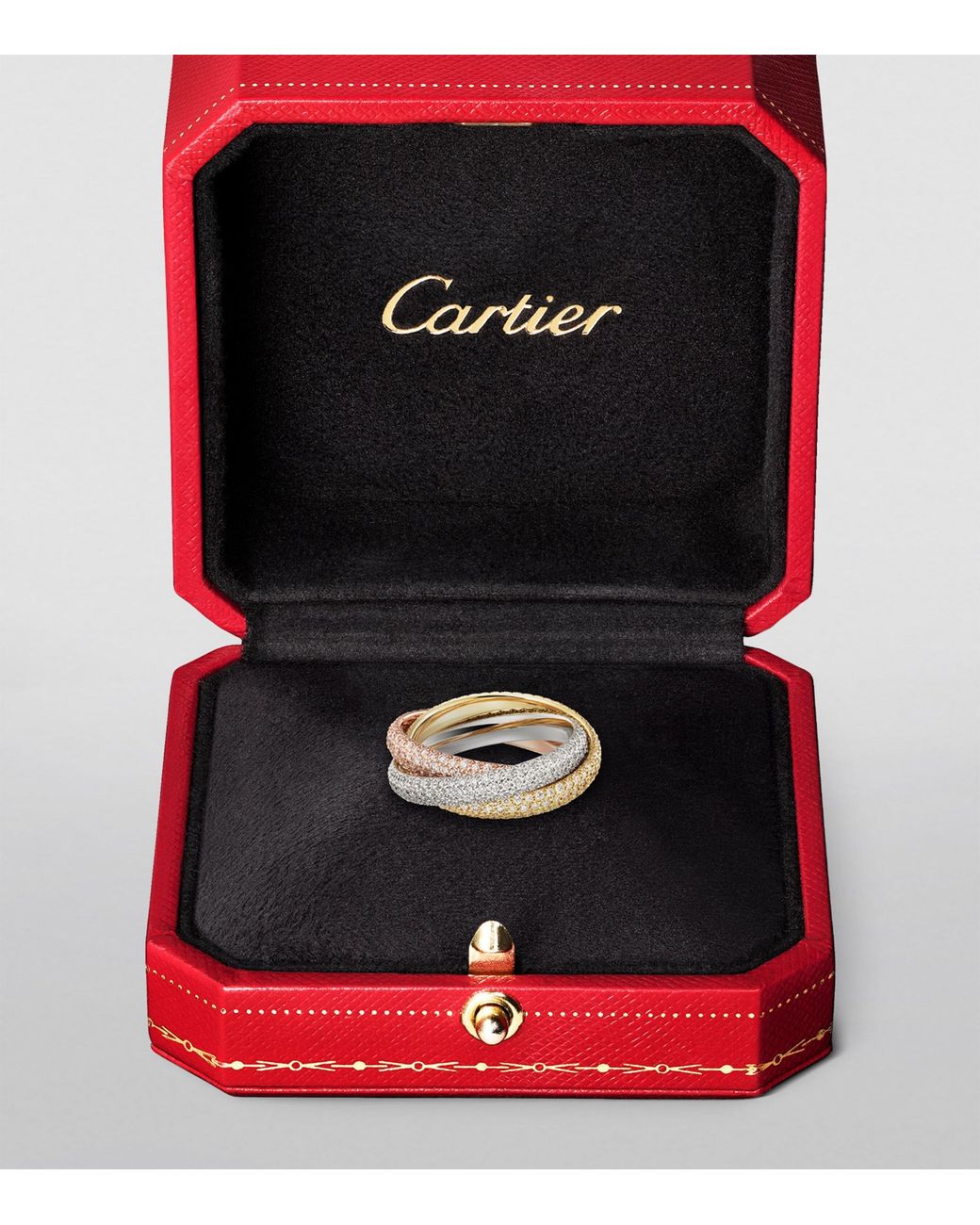 Cartier Metallic Medium, Rose And Diamond Trinity Ring