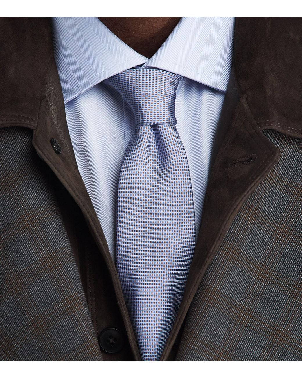 Corneliani Blue Silk Patterned Tie for men