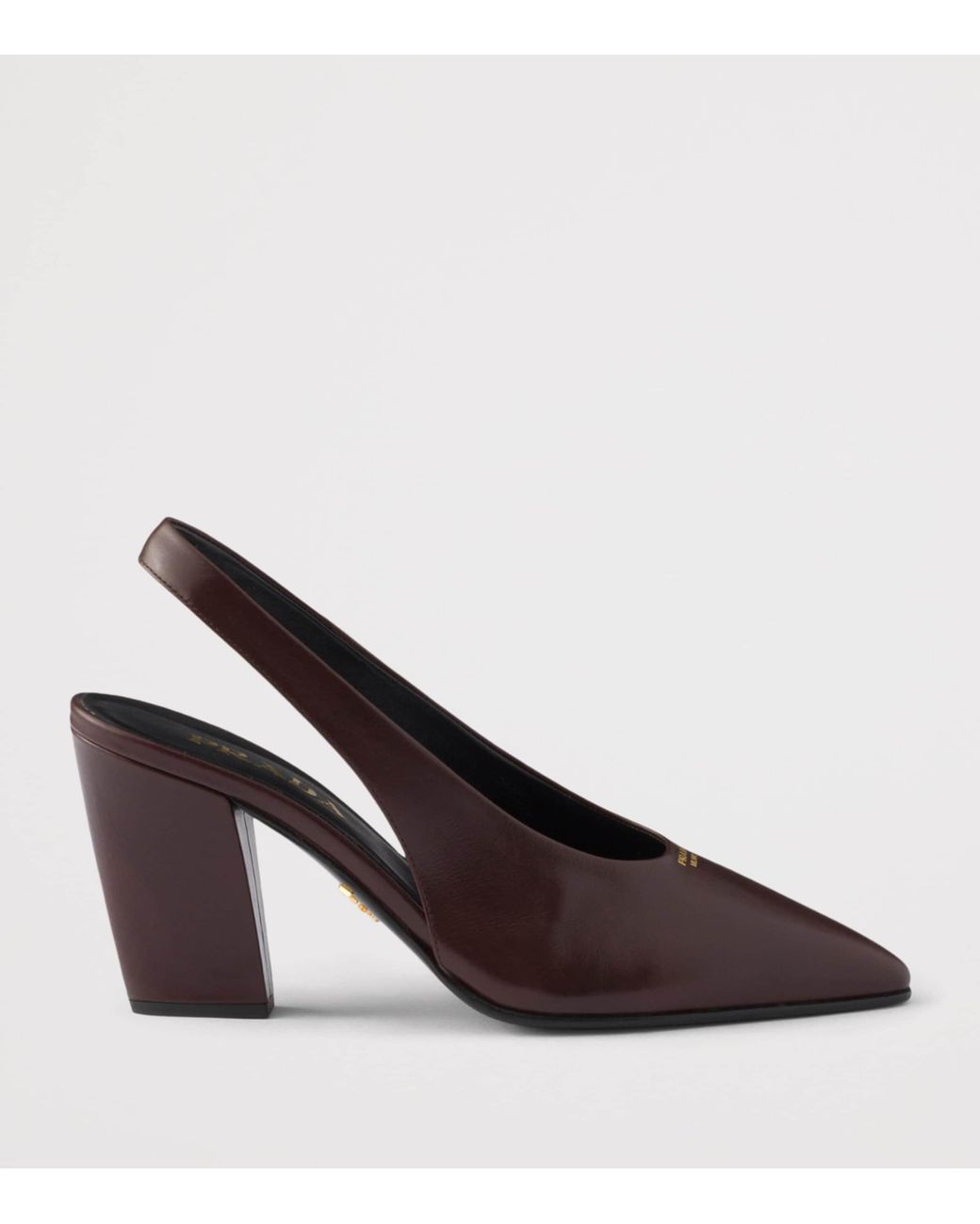 Prada Brown Leather Slingback Pumps 85