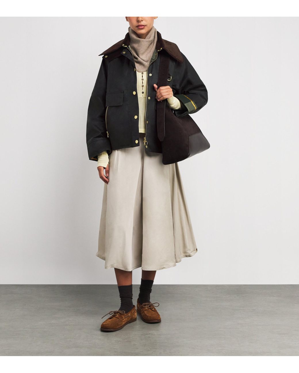 Barbour Waxed Cotton Catton Jacket in Black | Lyst