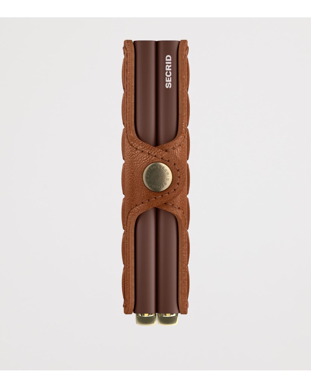 Secrid Brown Embossed Leather Lines Twinwallet for men