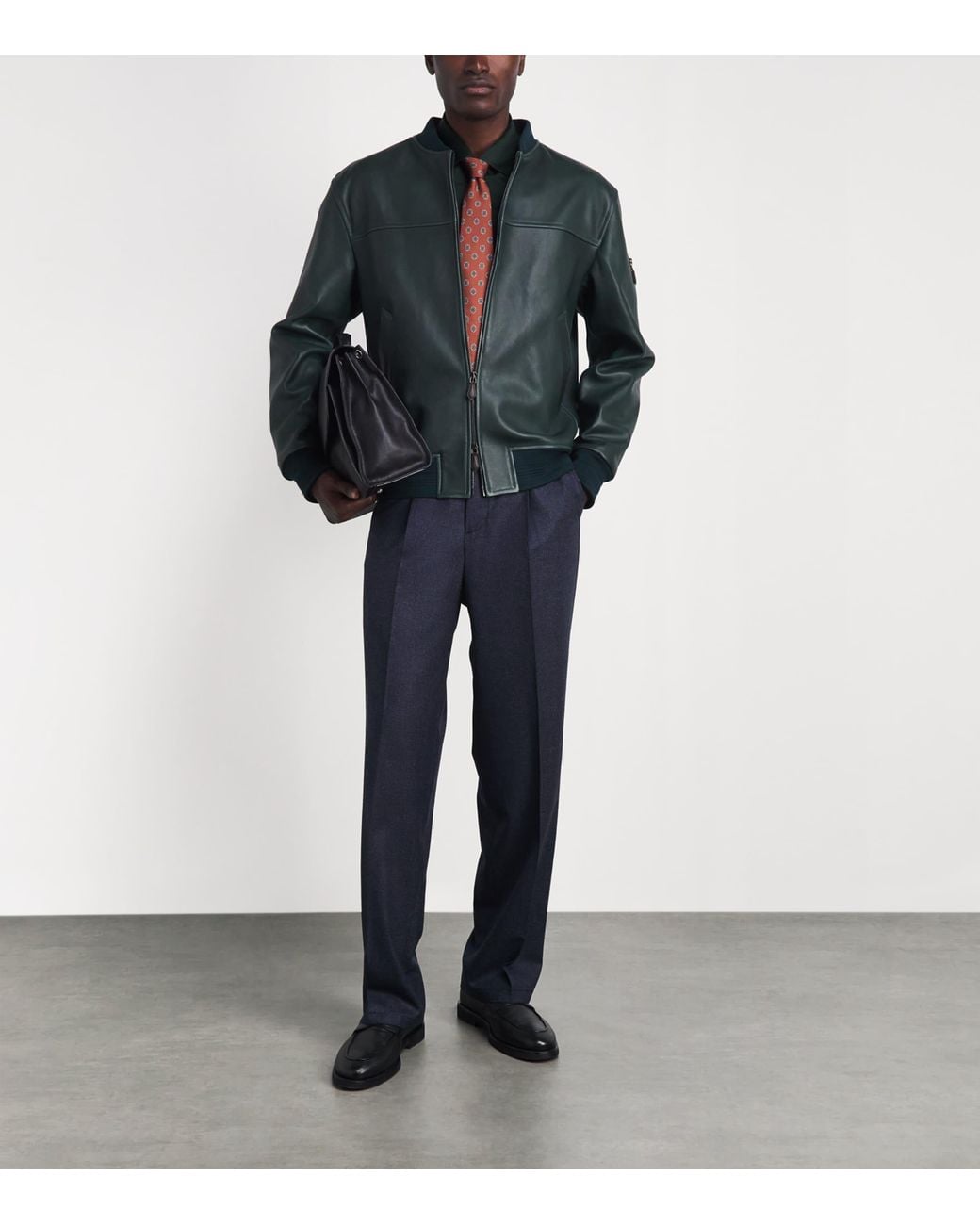 Isaia Green Cotton Jersey Sport Shirt for men