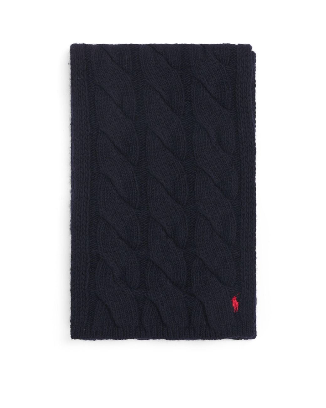 Polo Ralph Lauren Blue Wool Cable-Knit Scarf
