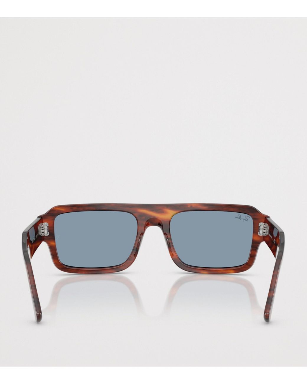 Ray-Ban Blue Tortoiseshell Flacko Rectangular Sunglasses