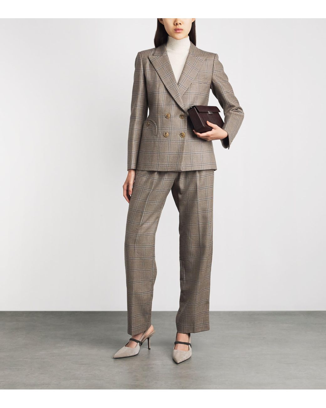 Blazé Milano Brown Virgin Wool Charmer Double-Breasted Blazer