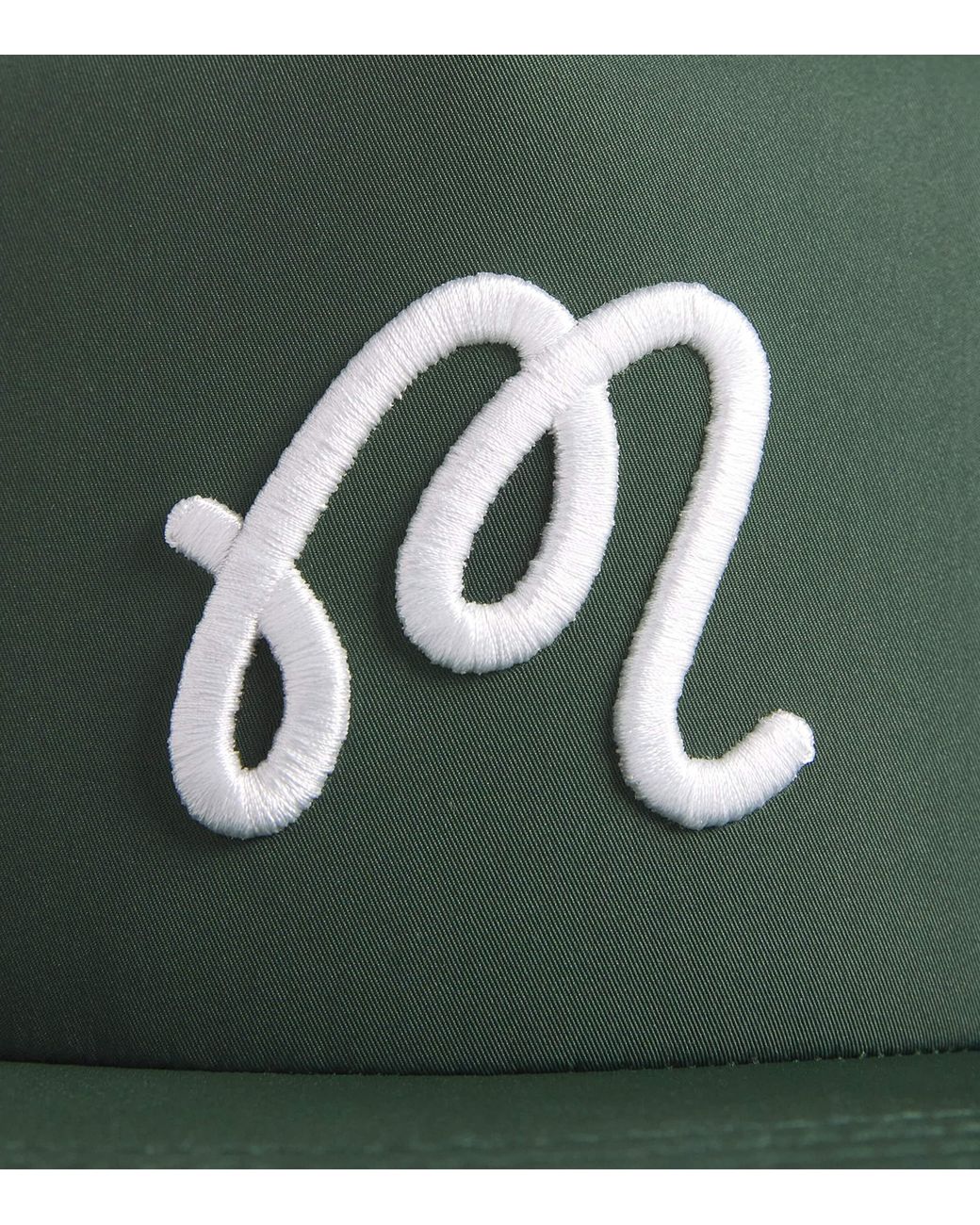 Malbon Green Embroidered M Snapback Cap for men