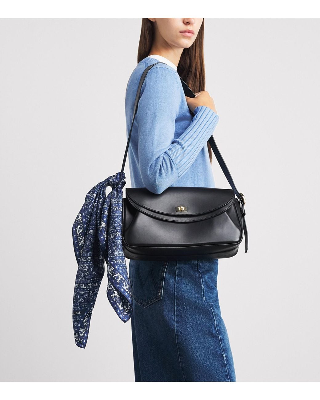Claudie Pierlot Blue Silk Paisley Scarf