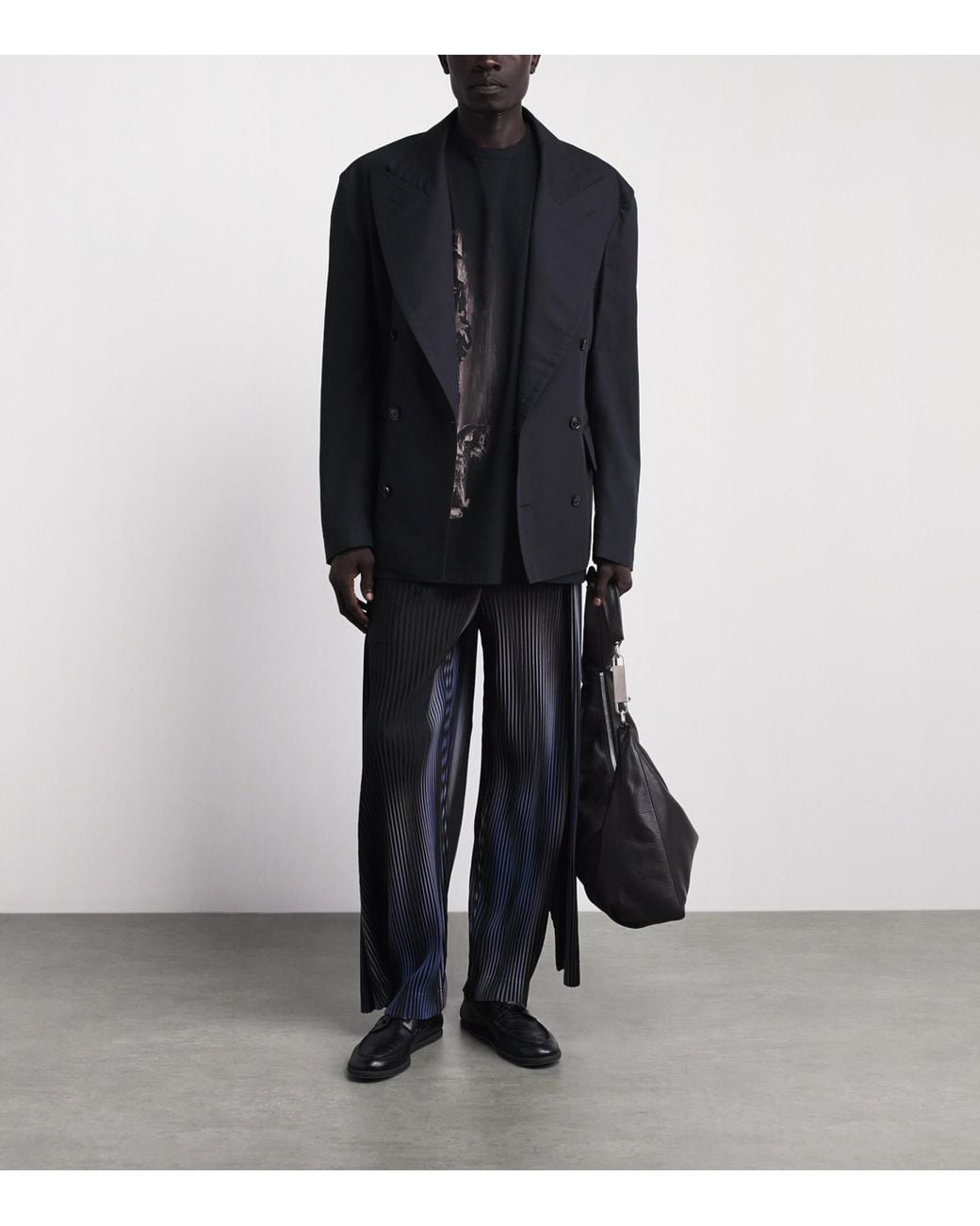 Yohji Yamamoto Black Cotton Printed T-Shirt for men