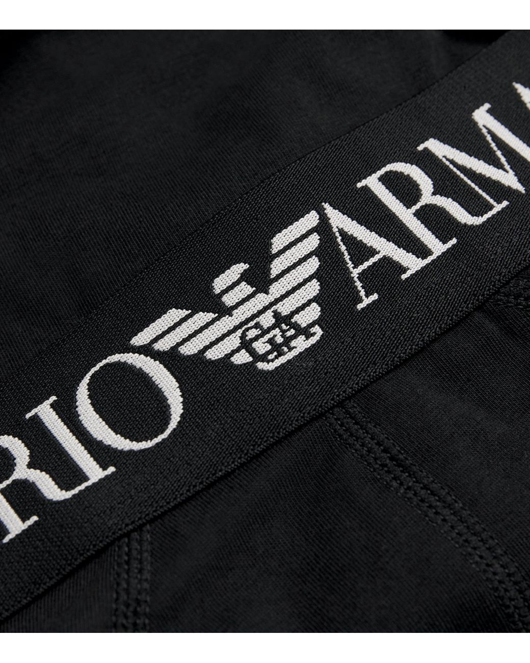 Emporio Armani Black Stretch-Cotton Logo Briefs for men
