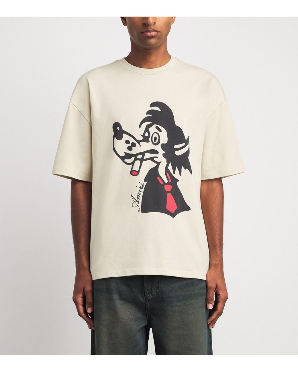 Amiri Natural Cotton Smoking Wolf T-Shirt for men
