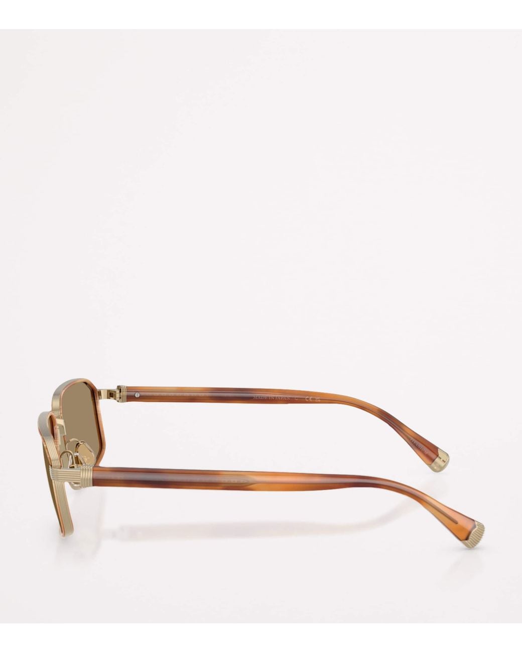 Brunello Cucinelli Natural Titanium Rectangle Jarama Sunglasses for men