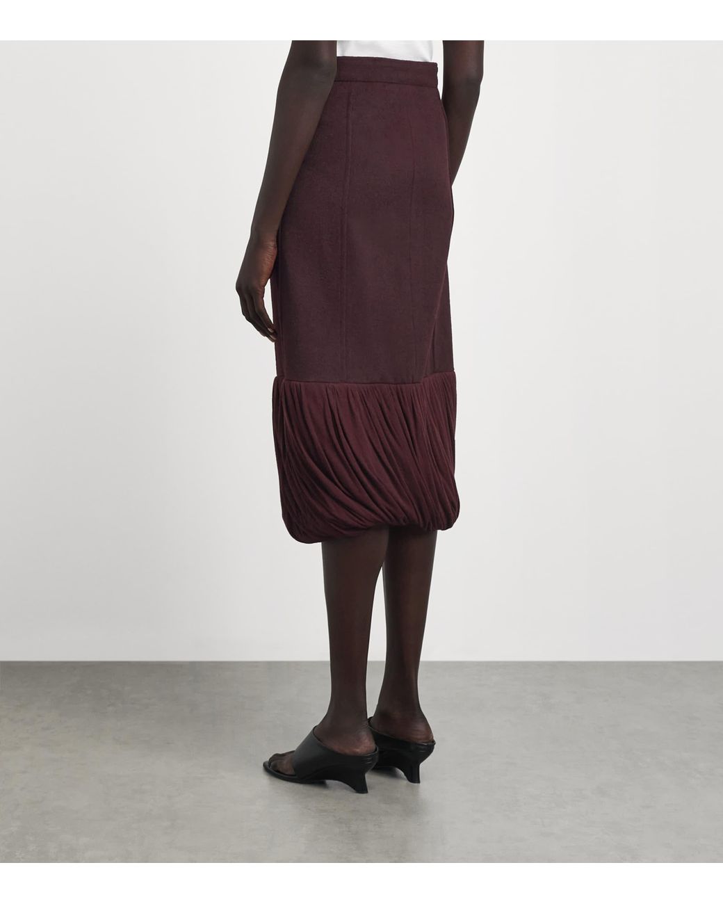 Source Unknown Purple Wool-Blend Dusika Midi Skirt