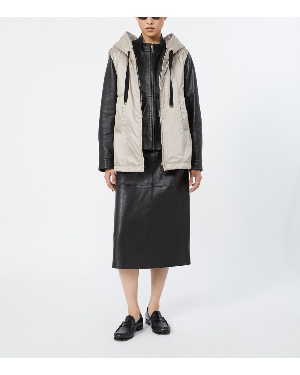 Max Mara White Water-Repellent Hooded Gilet