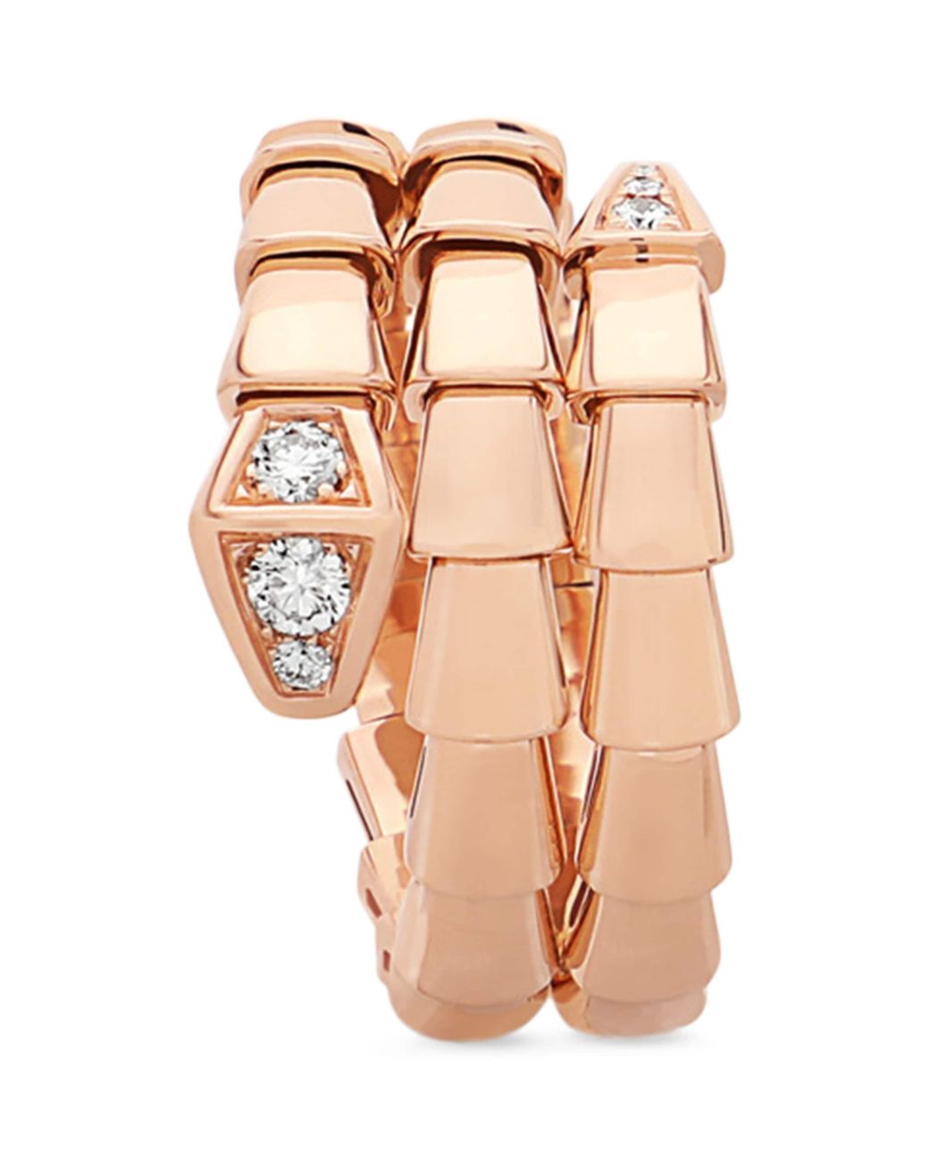 BVLGARI Pink And Diamond Serpenti Viper Ring